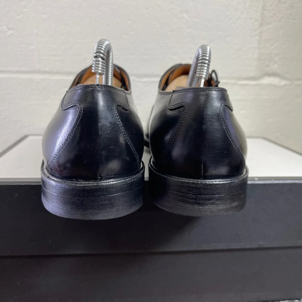 Salvatore Ferragamo Studio Black Leather Cap Toe Oxford Dress Shoes Men's 8 EE
